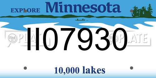 II07930 Minnesota License Plate