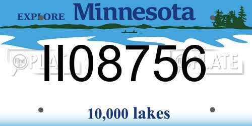 II08756 Minnesota License Plate