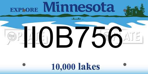 II0B756 Minnesota License Plate