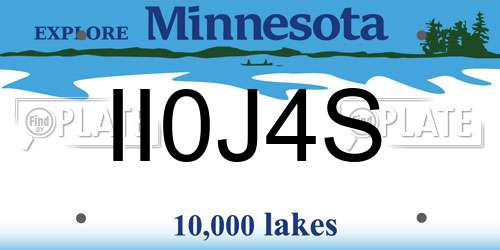 II0J4S Minnesota License Plate