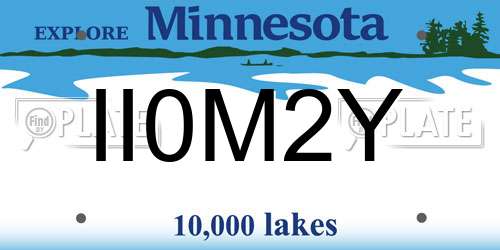 II0M2Y Minnesota License Plate