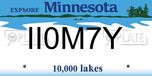 II0M7Y Minnesota License Plate