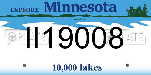 II19008 Minnesota License Plate