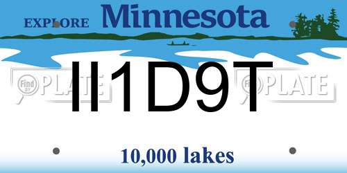 II1D9T Minnesota License Plate