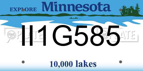 II1G585 Minnesota License Plate