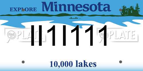 II1I111 Minnesota License Plate