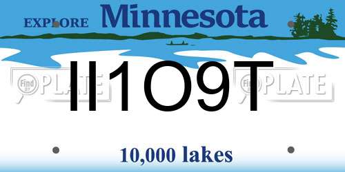 II1O9T Minnesota License Plate