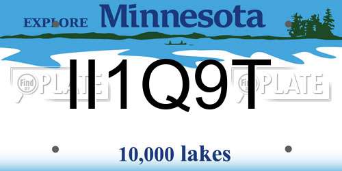 II1Q9T Minnesota License Plate