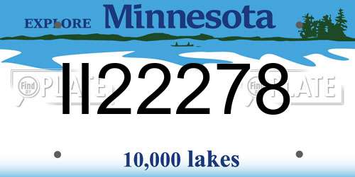 II22278 Minnesota License Plate