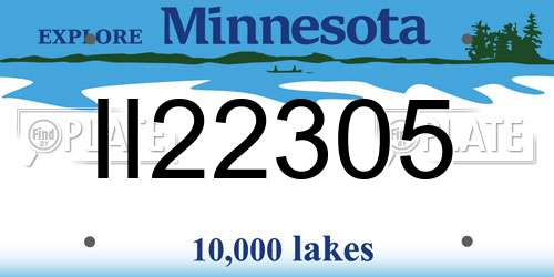 II22305 Minnesota License Plate