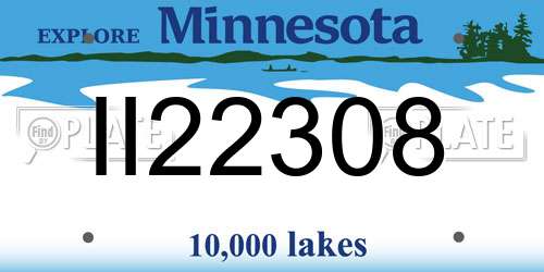 II22308 Minnesota License Plate