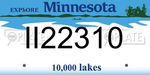 II22310 Minnesota License Plate