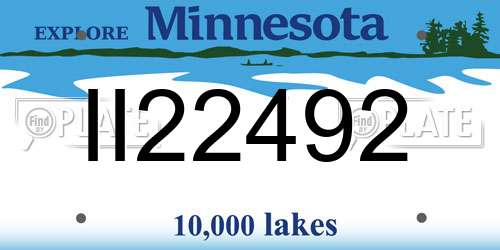 II22492 Minnesota License Plate