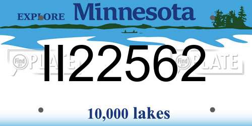 II22562 Minnesota License Plate