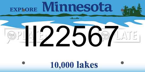 II22567 Minnesota License Plate