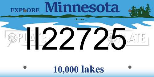 II22725 Minnesota License Plate