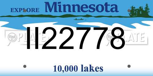 II22778 Minnesota License Plate