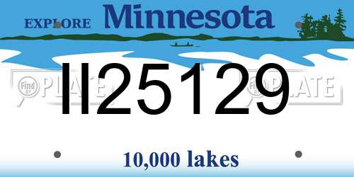 II25129 Minnesota License Plate