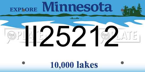 II25212 Minnesota License Plate