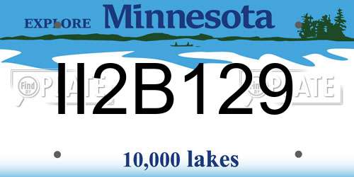 II2B129 Minnesota License Plate