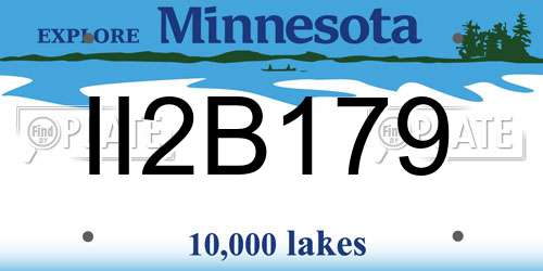 II2B179 Minnesota License Plate