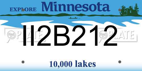 II2B212 Minnesota License Plate