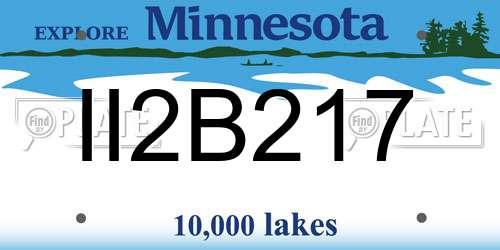 II2B217 Minnesota License Plate