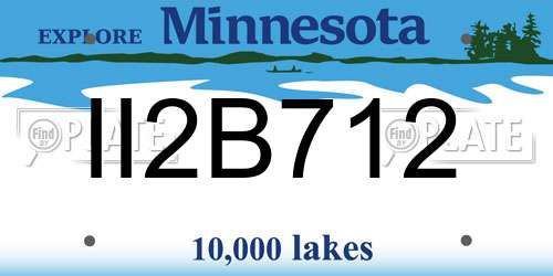 II2B712 Minnesota License Plate