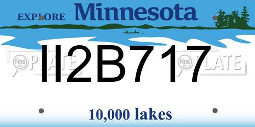 II2B717 Minnesota License Plate
