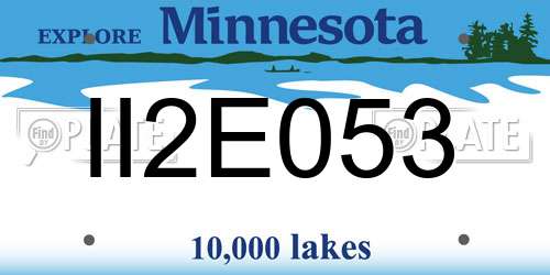 II2E053 Minnesota License Plate