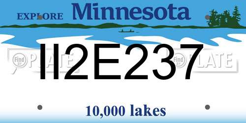 II2E237 Minnesota License Plate