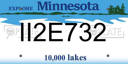 II2E732 Minnesota License Plate