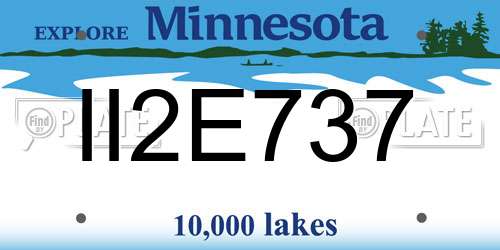 II2E737 Minnesota License Plate