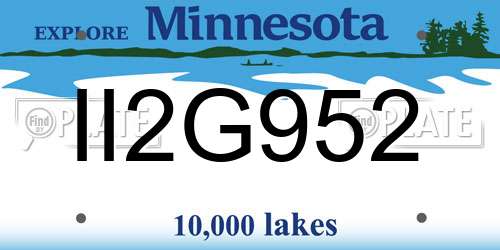 II2G952 Minnesota License Plate