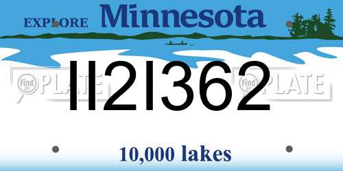 II2I362 Minnesota License Plate