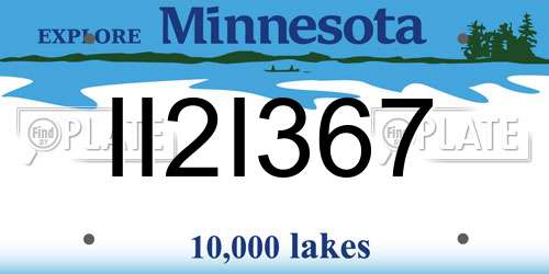 II2I367 Minnesota License Plate