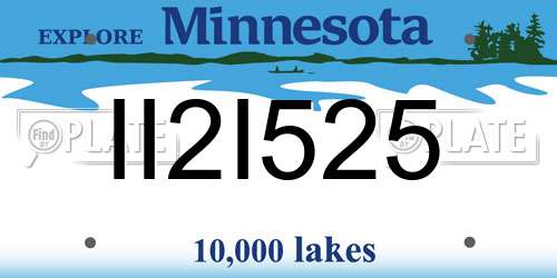 II2I525 Minnesota License Plate