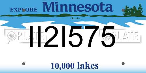 II2I575 Minnesota License Plate