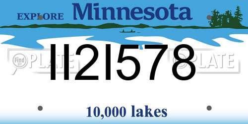 II2I578 Minnesota License Plate