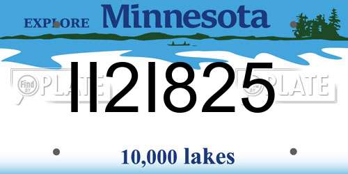 II2I825 Minnesota License Plate