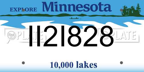 II2I828 Minnesota License Plate