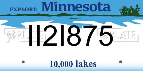 II2I875 Minnesota License Plate