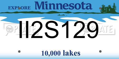 II2S129 Minnesota License Plate