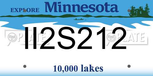II2S212 Minnesota License Plate