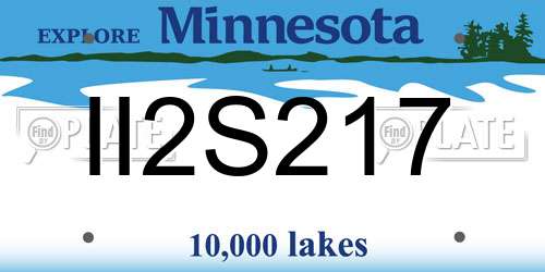 II2S217 Minnesota License Plate