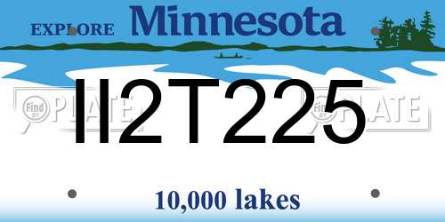 II2T225 Minnesota License Plate