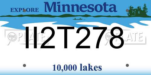 II2T278 Minnesota License Plate