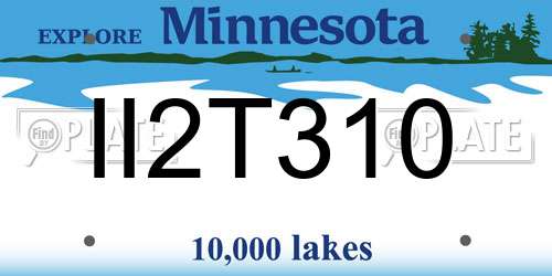 II2T310 Minnesota License Plate
