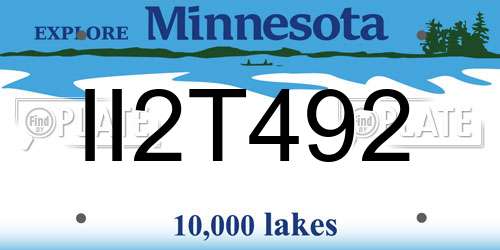 II2T492 Minnesota License Plate