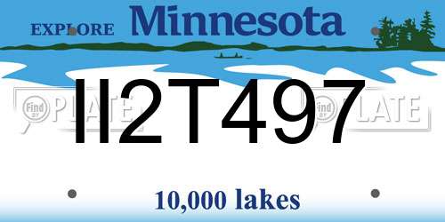 II2T497 Minnesota License Plate